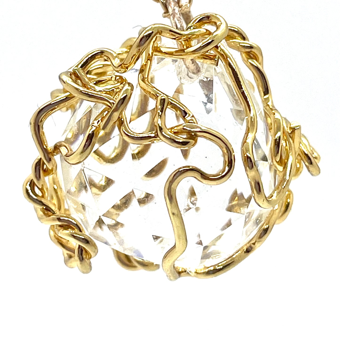 Collier BUBBLE cristal facetté muselé or