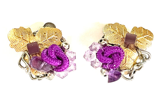 Boucles d'oreilles clip VIOLETTE