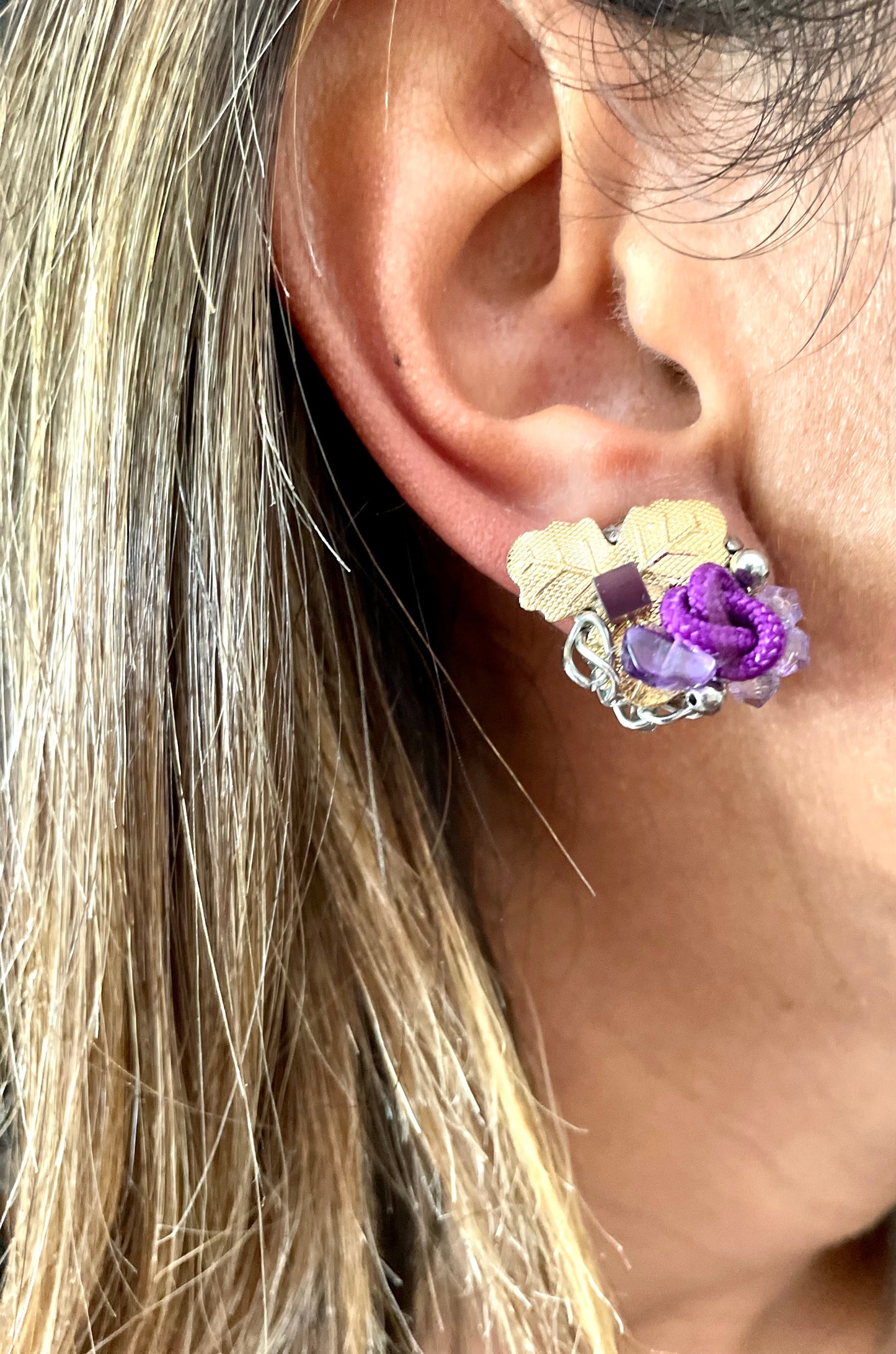 Boucles d'oreilles clip VIOLETTE