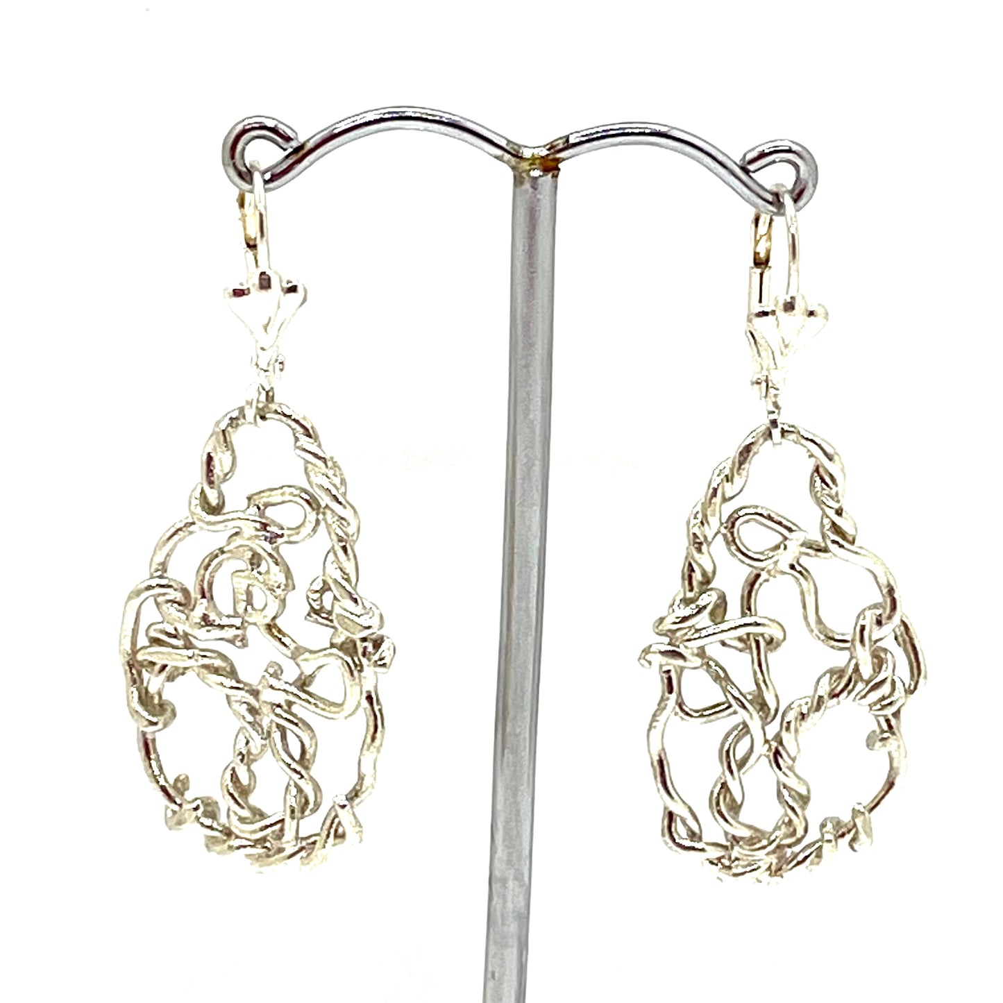 Boucles d'oreilles  MUSE argentées avec dormeuses