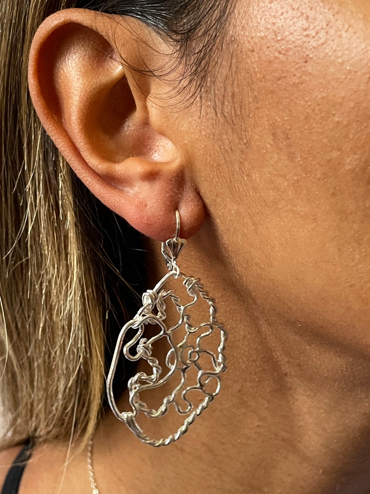 Boucles d'oreilles  MUSE argentées avec dormeuses