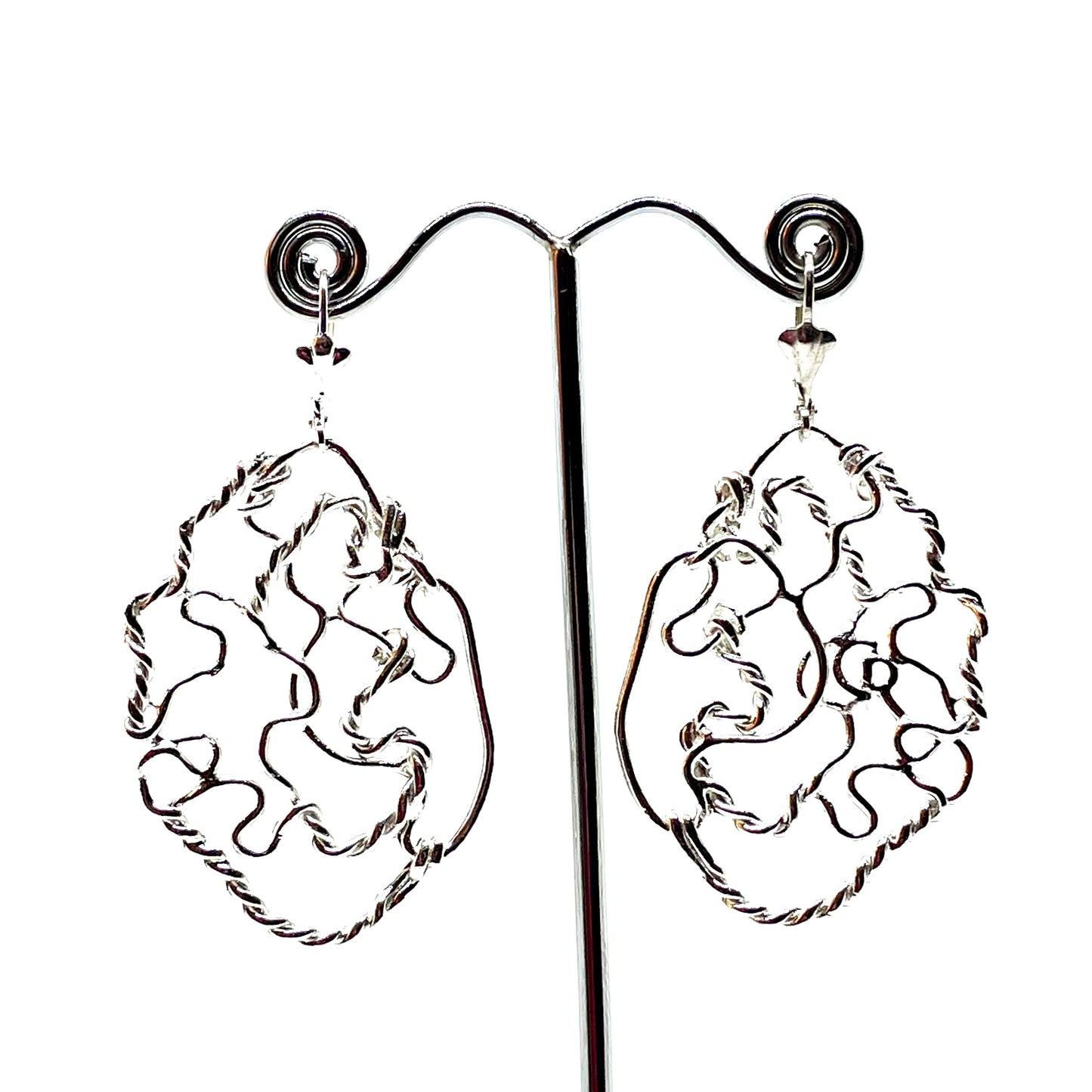 Boucles d'oreilles  MUSE argentées avec dormeuses