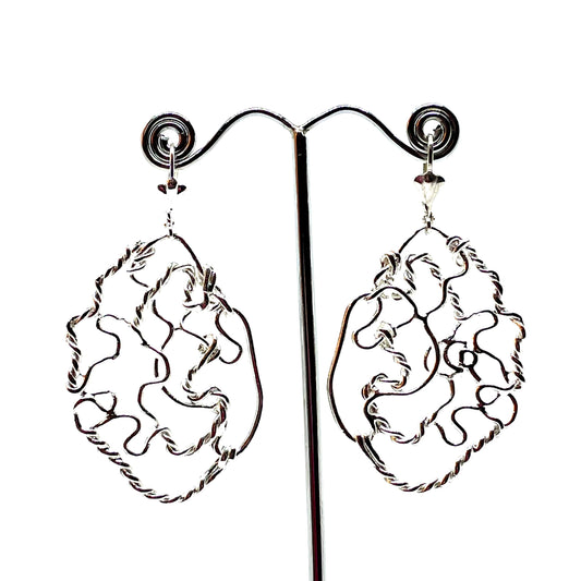 Boucles d'oreilles  MUSE argentées avec dormeuses