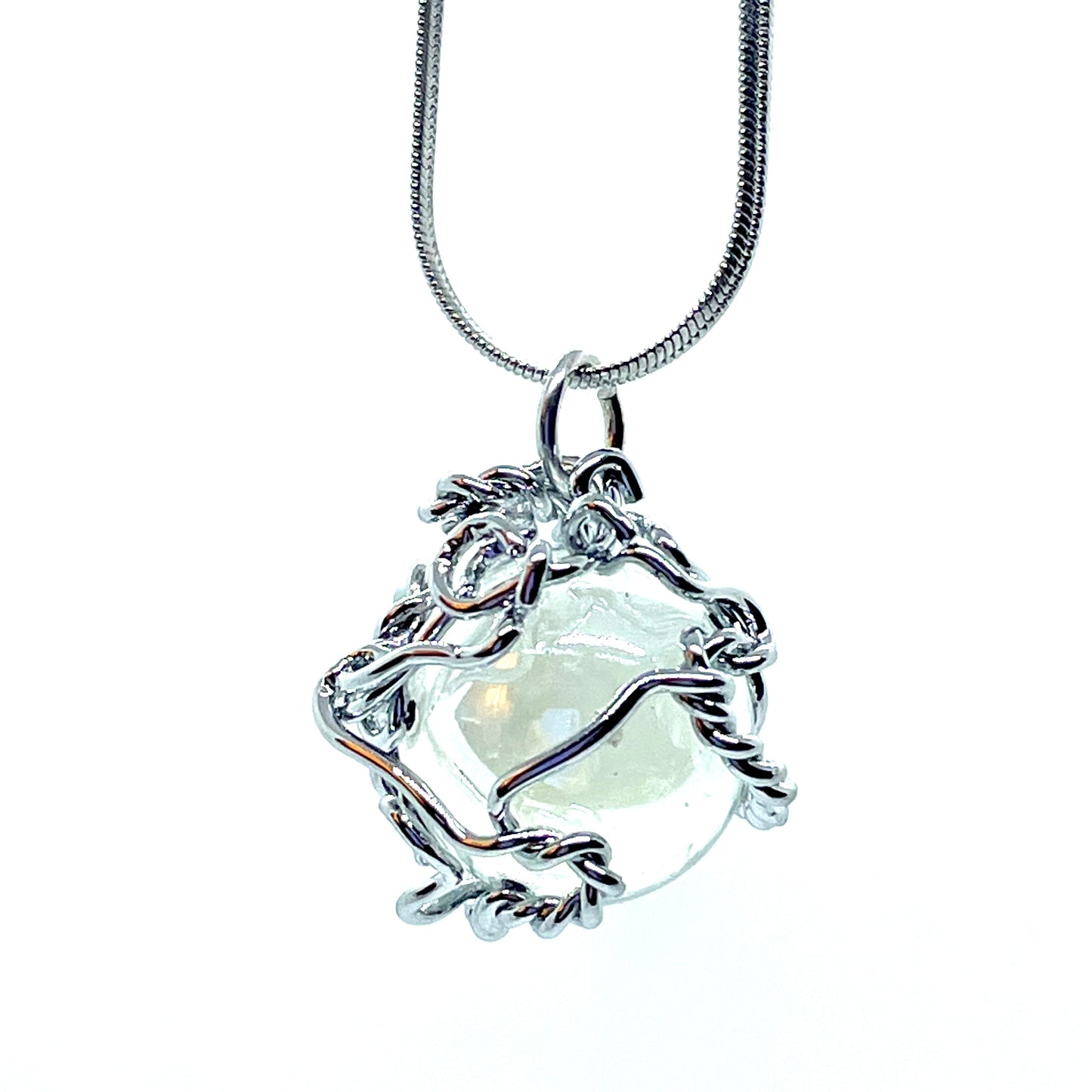 Collier BUBBLE cristal blanc muselé chrome