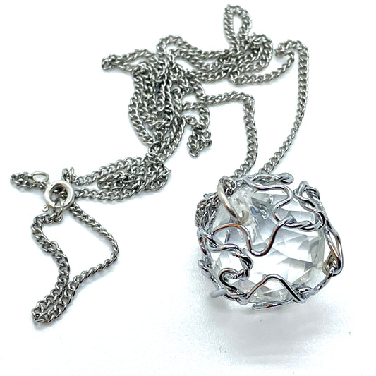 BUBBLE necklace faceted crystal chrome muzzle