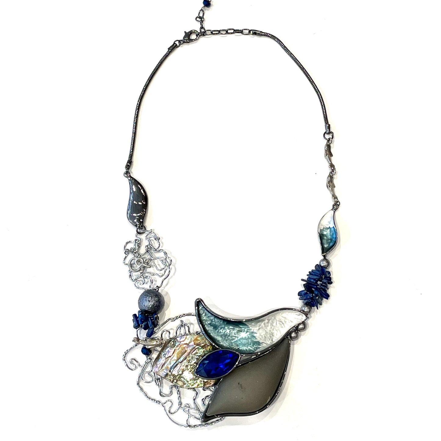 Parure BLUENO collier et boucles d'oreilles assorties